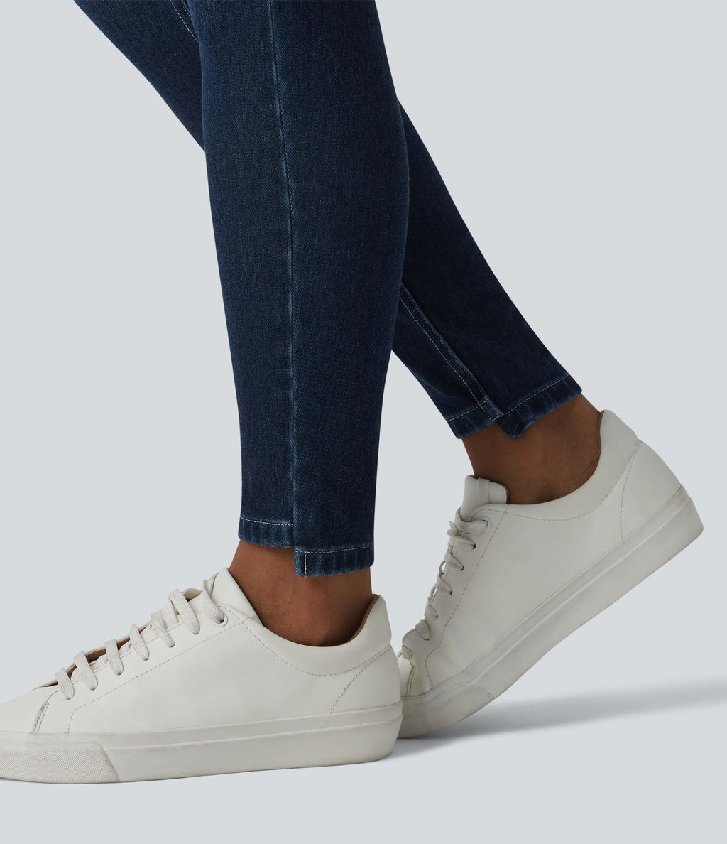 Jean skinny 7/8 décontracté taille basse Halara Flex™ avec poches