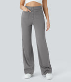 Pantalon taille haute coupe droite DayStretch avec poches