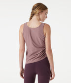 Débardeur de yoga col V avec ourlet asymétrique et fronces latérales