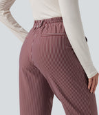Pantalon Halara Flex™ taille mi-haute à cordon, effet rayé, coupe fuselée avec poches