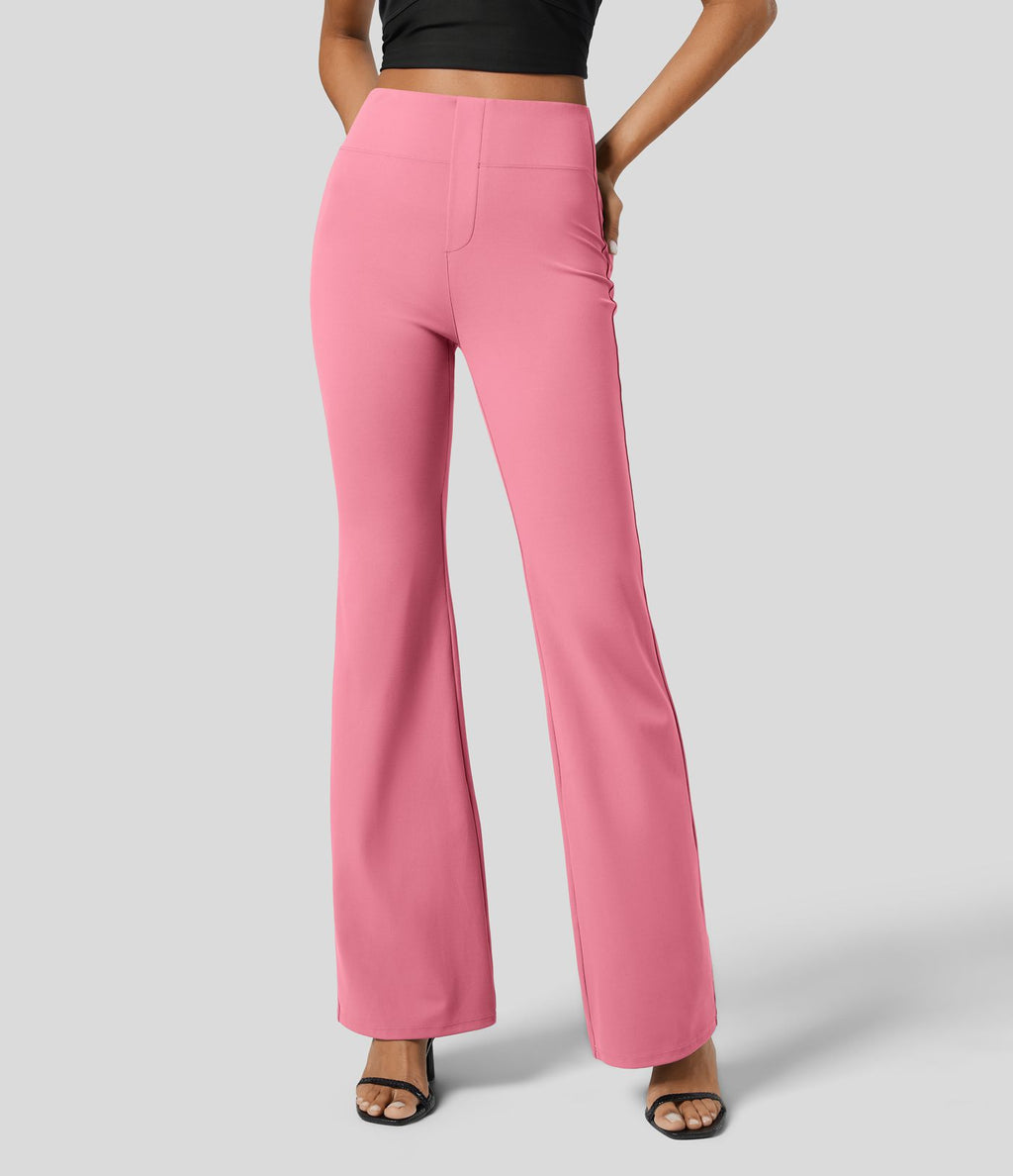 Pantalon tailleur légèrement évasé taille haute avec poches arrière Halara Flex™