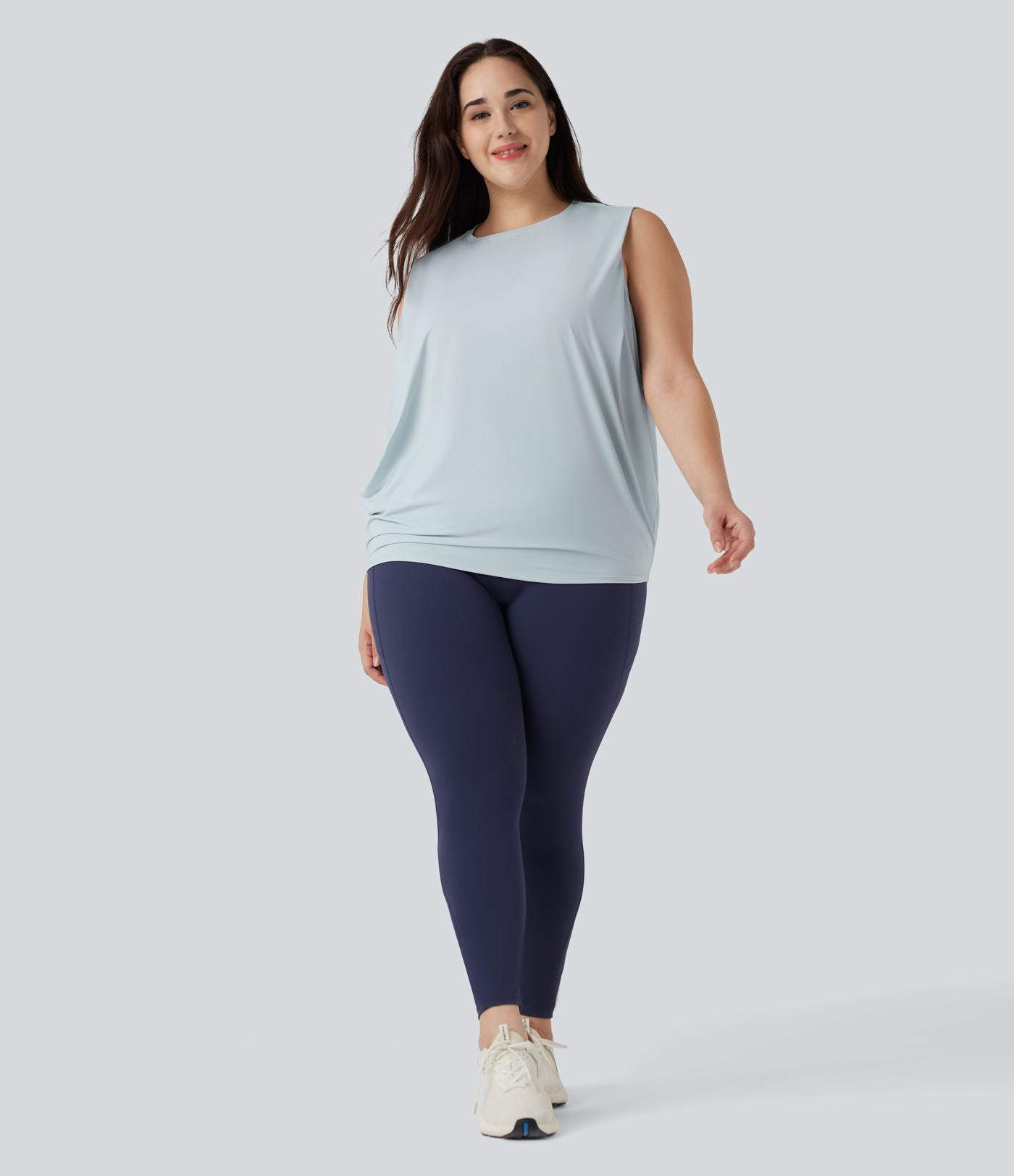Débardeur yoga grande taille col rond Cool Touch - UPF50+