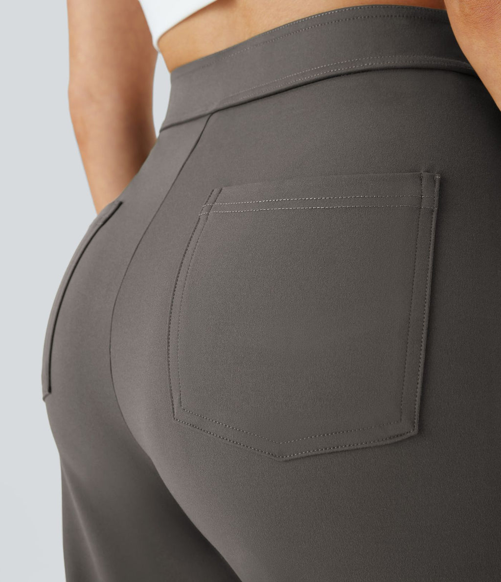 Pantalon taille haute coupe droite DayStretch avec poches
