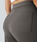 Pantalon taille haute coupe droite DayStretch avec poches