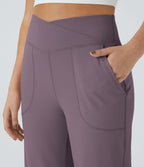 Pantalon yoga large croisé avec ourlet et poches DayStretch - Smile