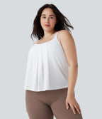 Débardeur yoga grande taille entrecroisé dos nu plissé séchage rapide