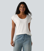 T-shirt col U manches courtes