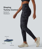 Legging de running Halara UltraSculpt™ gainant taille haute imprimé camouflage avec poches
