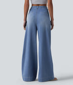 Halara Flex™ Jean évasé casual large taille haute avec poches