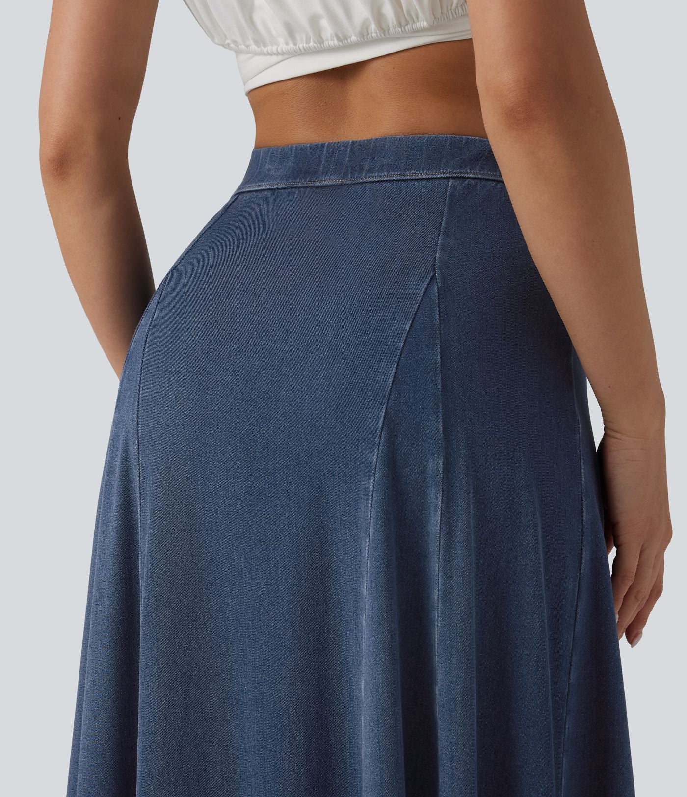 Halara Flex™ Jupe longue fluide casual taille mi-haute en lyocell drapé, bas sirène
