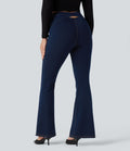 Legging denim évasé Halara Flex™ taille haute dos croisé fendu avec poches