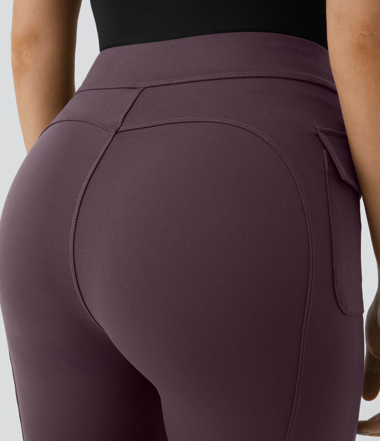 Pantalon cargo décontracté évasé taille haute avec poches à rabat latérales