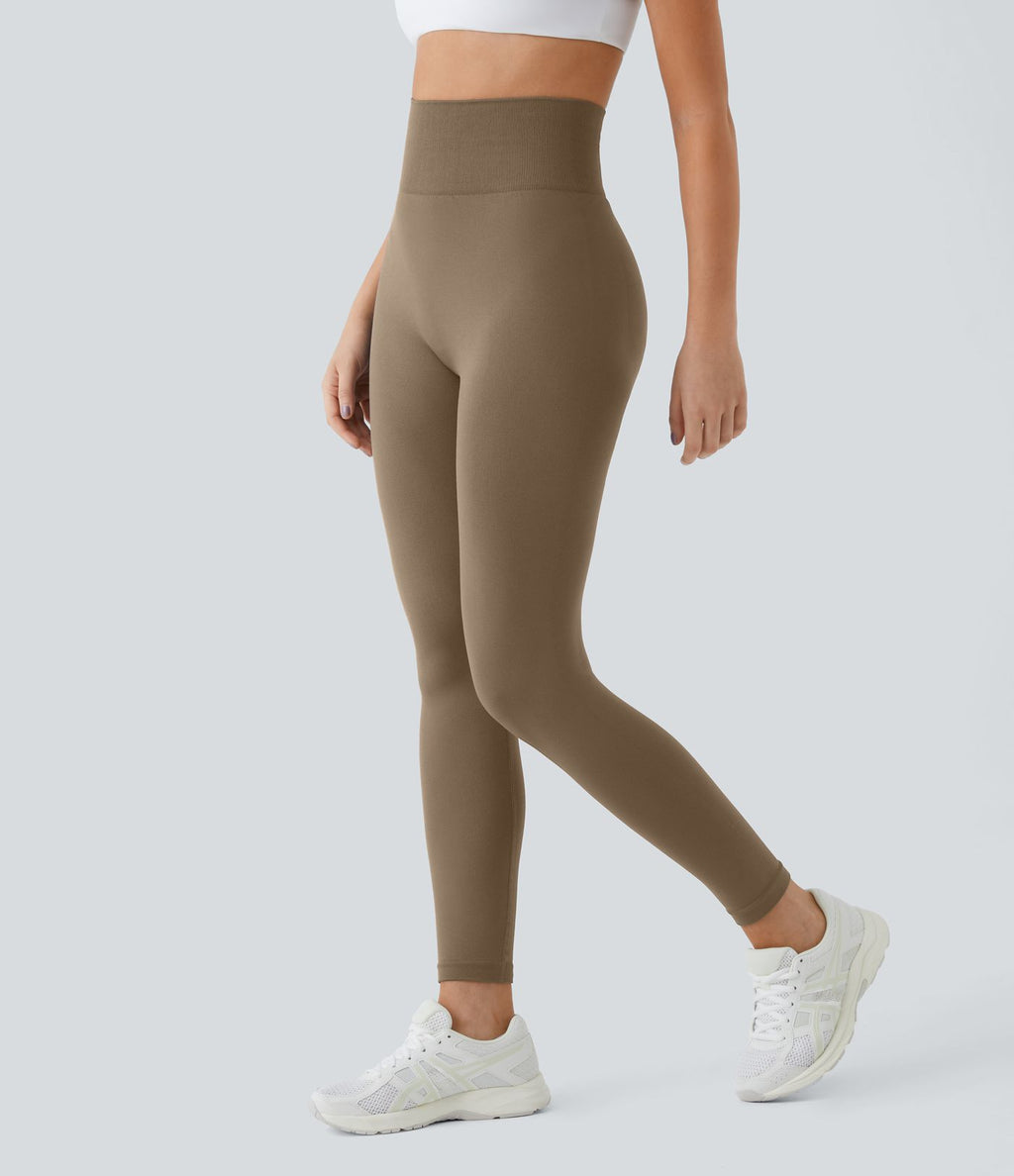 Legging taille haute froncé uni sans couture OneForm Seamless Flow