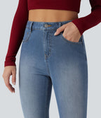 Jean décontracté Halara Flex™ évasé 7/8 taille haute ourlet retroussé avec poches