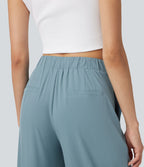 Breezeful™ Pantalon tailleur séchage rapide taille mi-haute coupe tonneau asymétrique avec poches