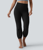 Jogging court SoftlyZero™ taille haute ventre plat coupe ballon avec poches