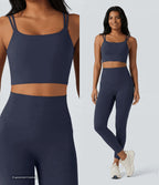 Débardeur yoga court Halara UltraSculpt™ double bretelles torsadé dos nu
