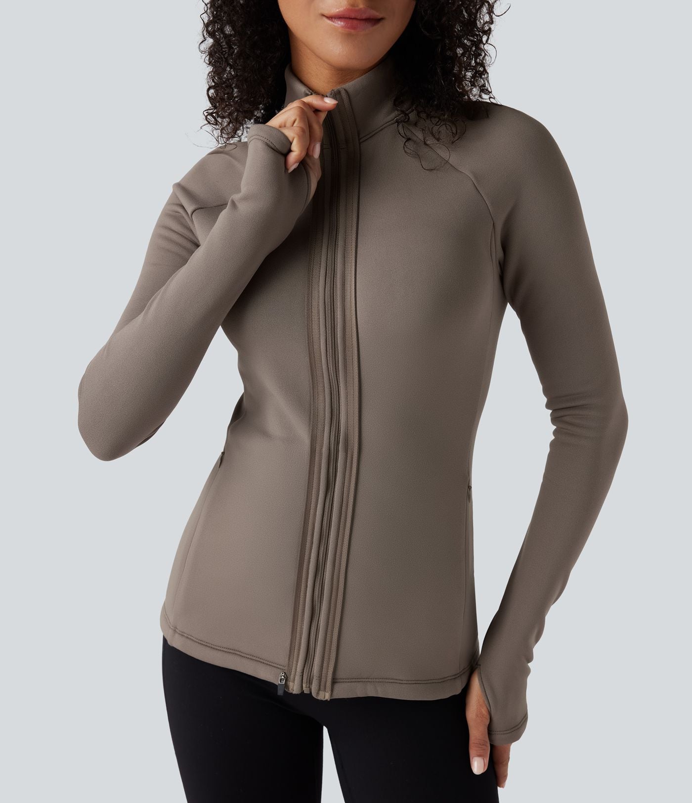 Veste polaire PuffFlex 3-en-1 à col montant et manches longues avec passe-pouces et gilet matelassé avec poches