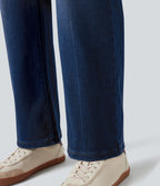 Jean droit Halara Flex™ Denim Heat casual molleton taille haute avec poches