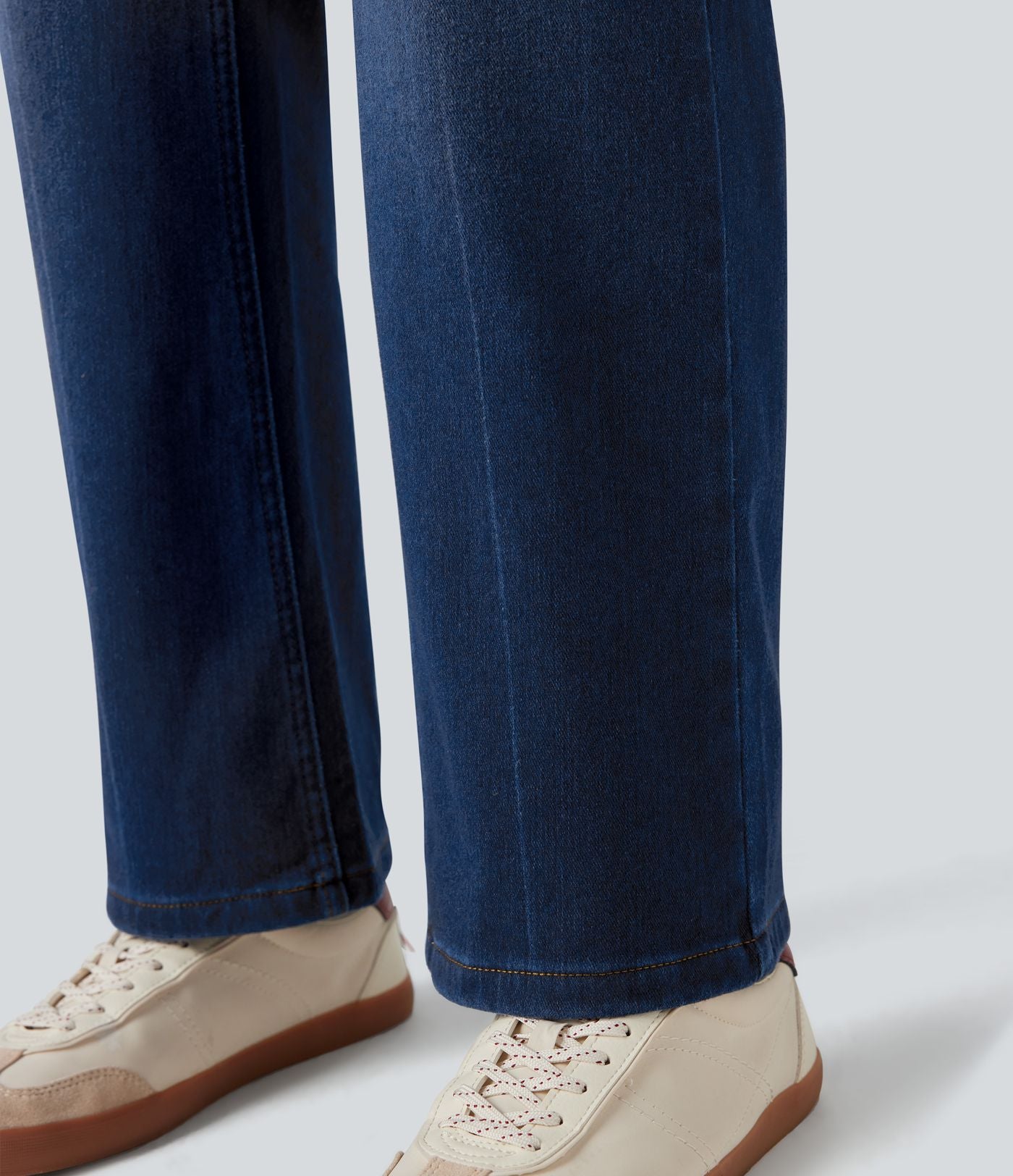 Jean droit Halara Flex™ Denim Heat casual molleton taille haute avec poches