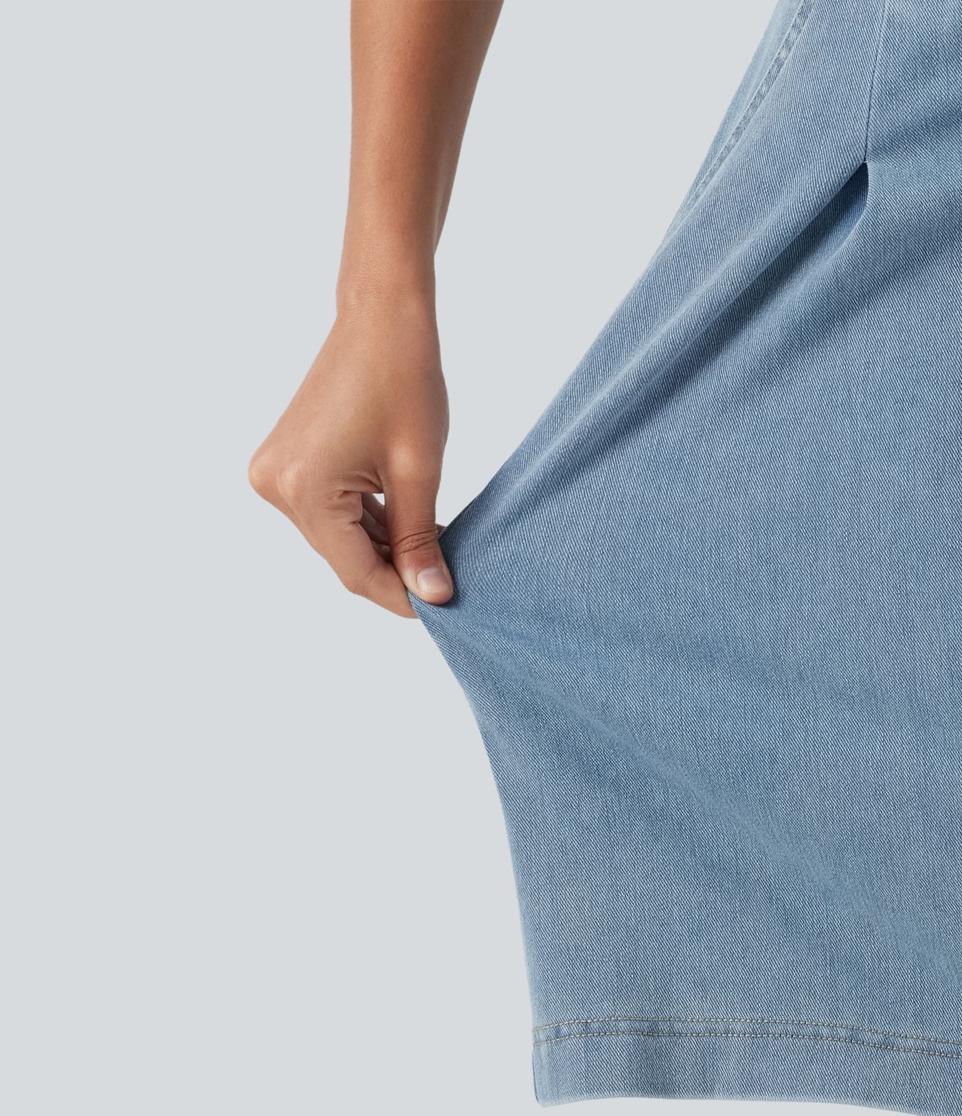 Halara Flex™ Short ample en jean décontracté taille haute 25 cm avec poches