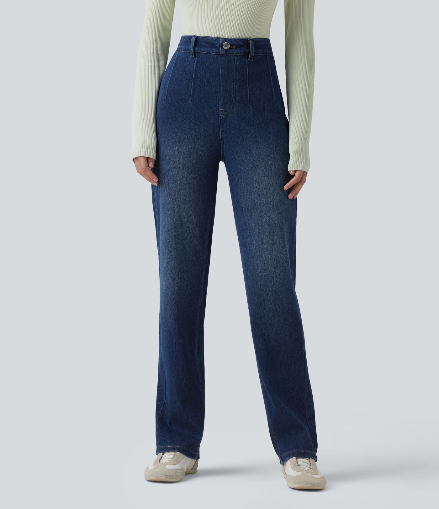 Jean Halara Flex™ taille haute gainant coupe droite décontracté avec poches