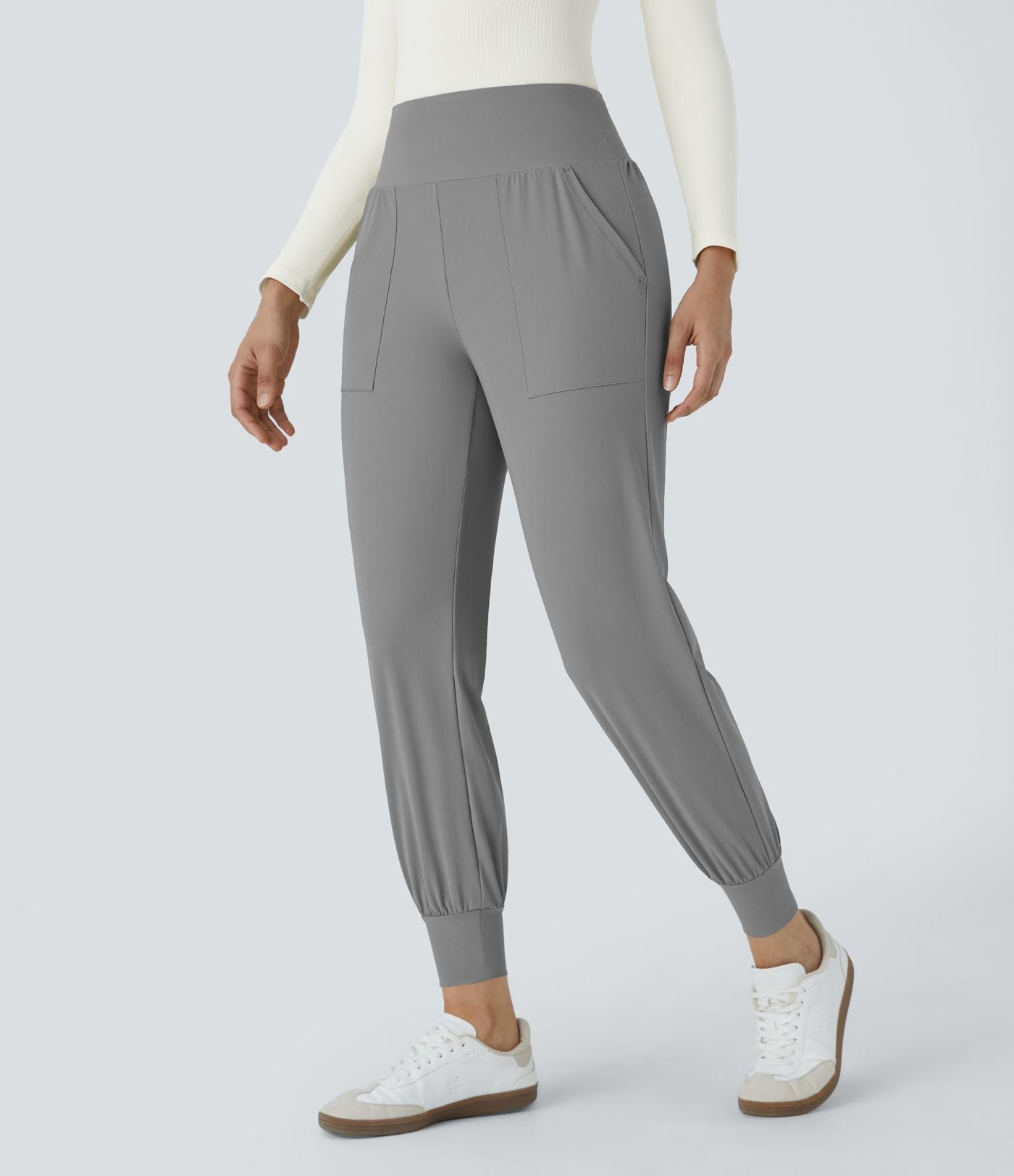 Jogging Casual Uni Taille Haute Poche Latérale