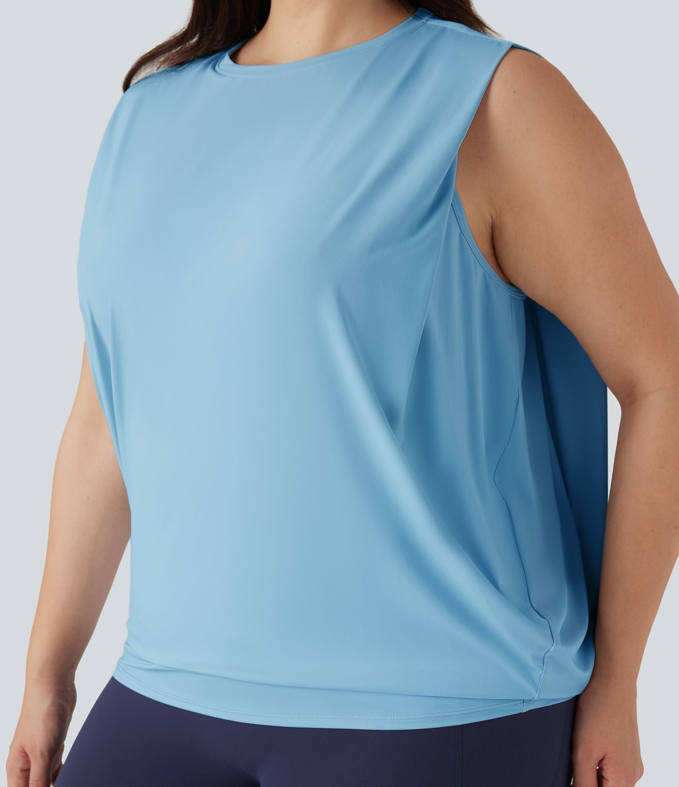 Débardeur yoga grande taille col rond Cool Touch - UPF50+