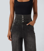 Jean décontracté Halara Flex™ jambe droite taille haute rabattable avec poches