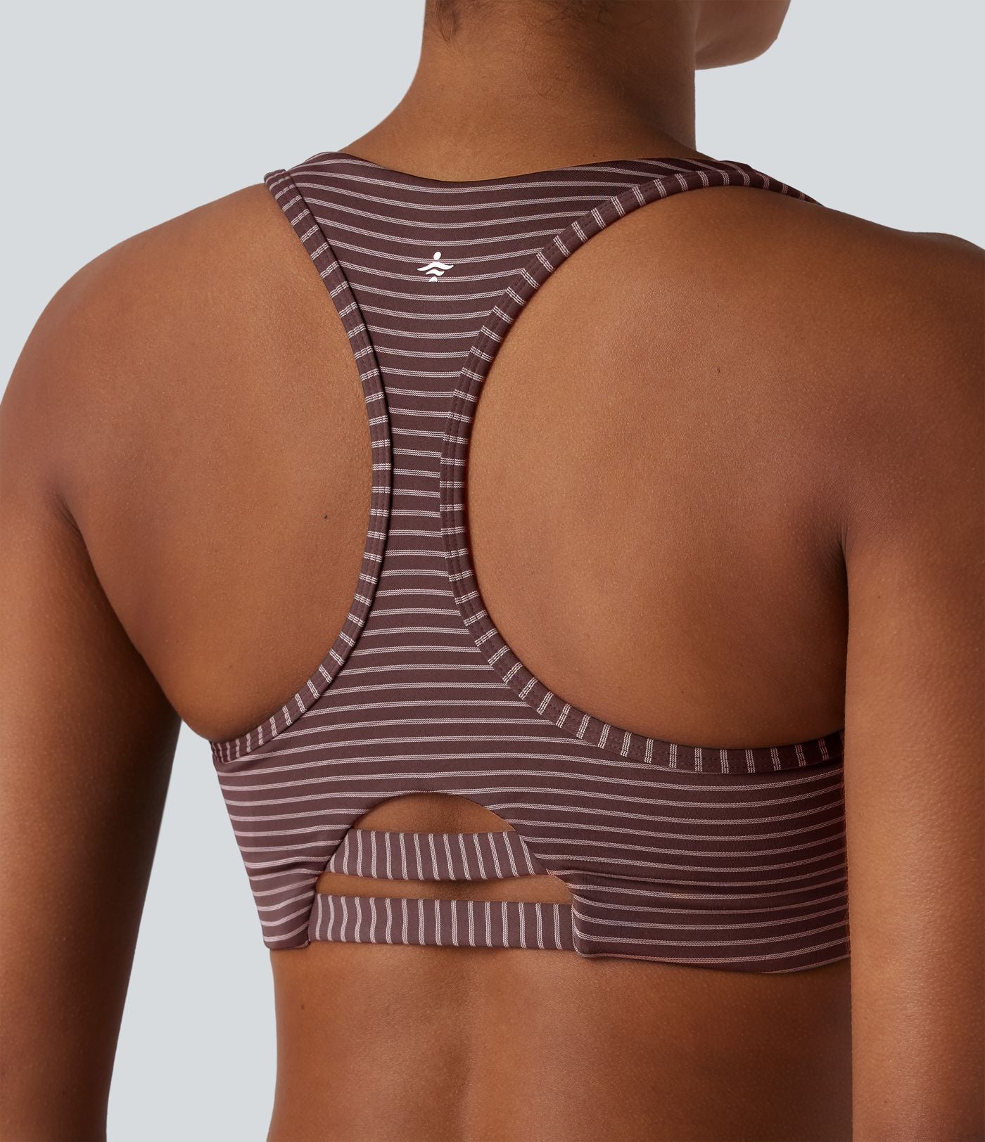 Brassière de sport d'entraînement soutien moyen dos nageur à rayures