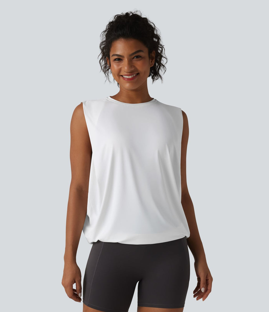 Débardeur de yoga col rond croisé effet frais InstantCool, protection solaire UPF50+