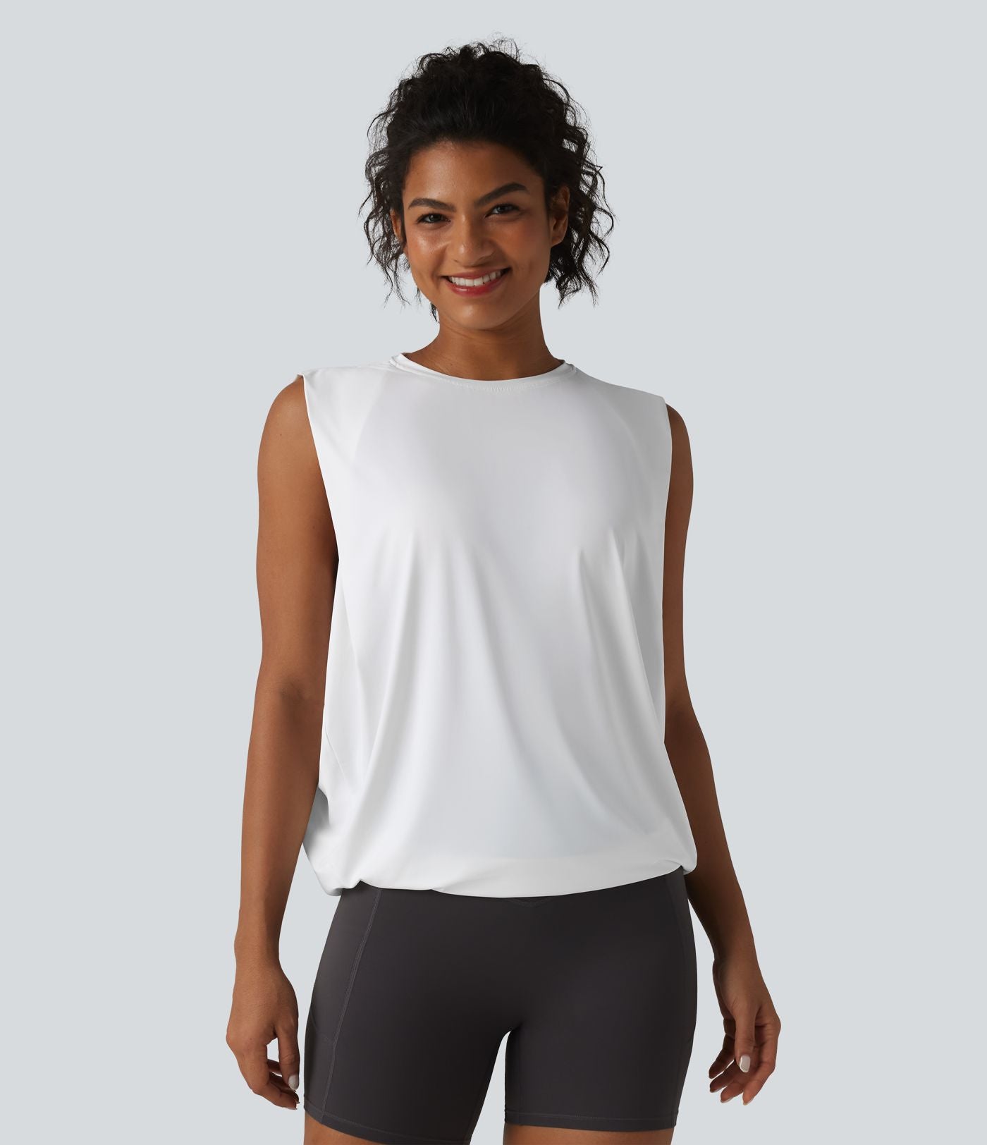 Débardeur de yoga col rond croisé effet frais InstantCool, protection solaire UPF50+