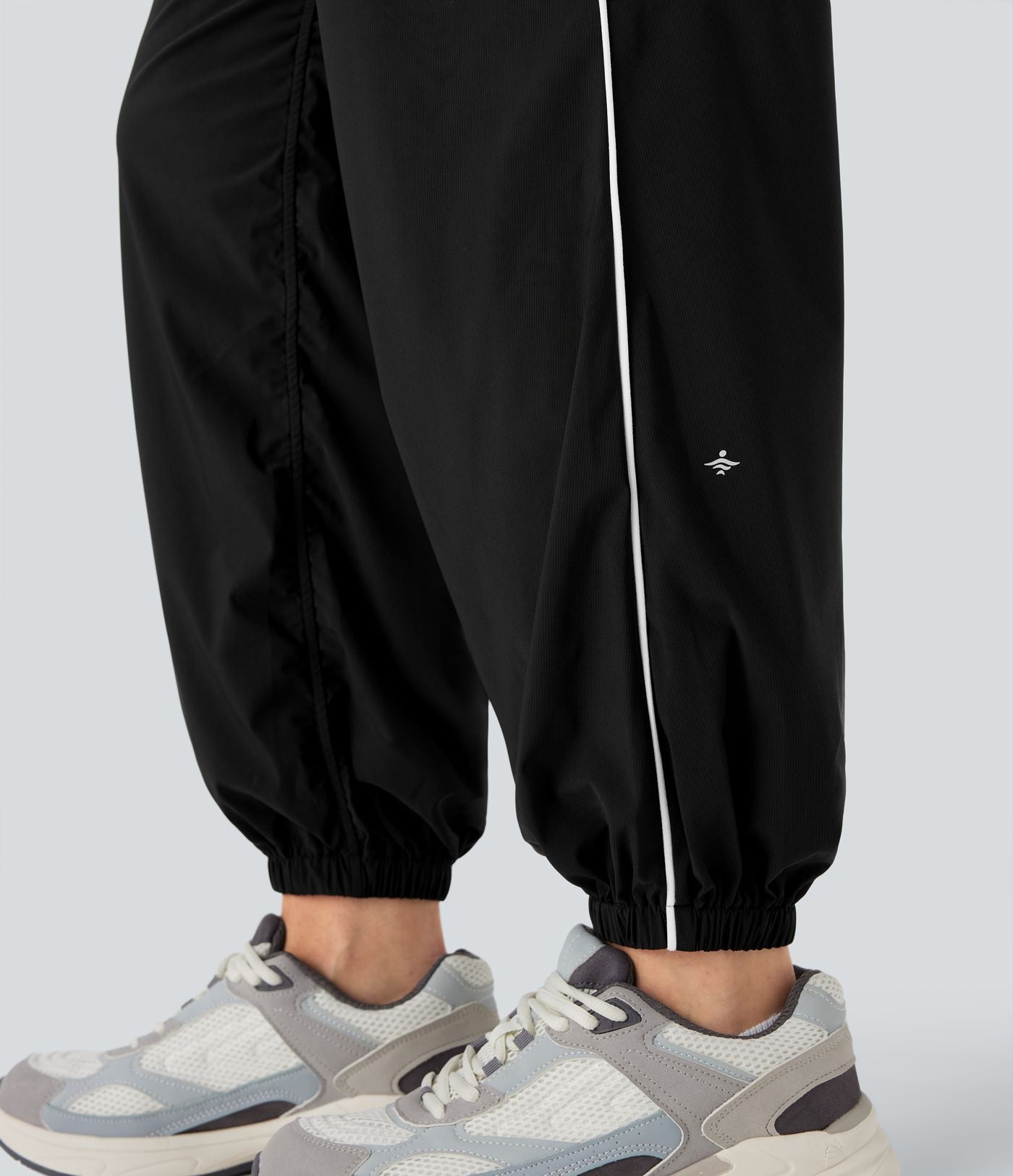 Jogging de danse à taille basse, cordon ajustable, bandes colorées, séchage rapide et poches latérales