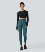 Legging yoga 7/8 gainant effet push-up taille haute sans couture OneForm Seamless Flow