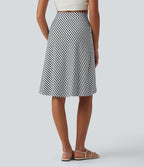 Jupe resort taille haute croisée ourlet asymétrique