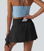 Jupe de danse courte Breezeful™ à taille haute, à volants, 2 en 1, séchage rapide et poches