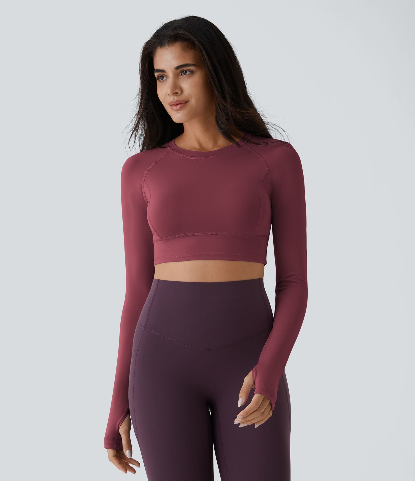 Top Sport Yoga Uni à Trou pour le Pouce Coupe Courte