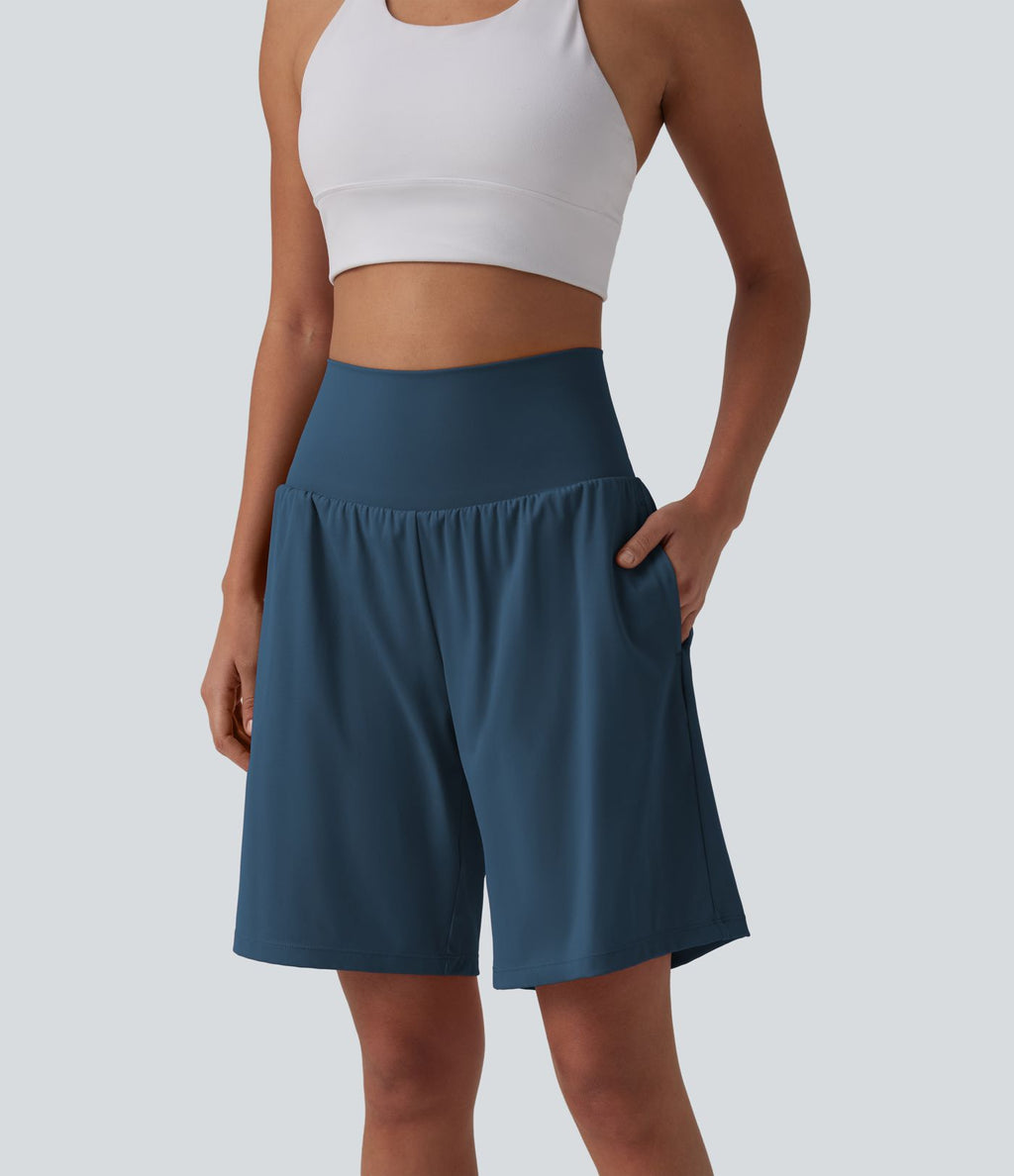 Short de yoga 2-en-1 SoftlyZero™ Airy taille très haute effet frais InstantCool 22,8 cm avec poches