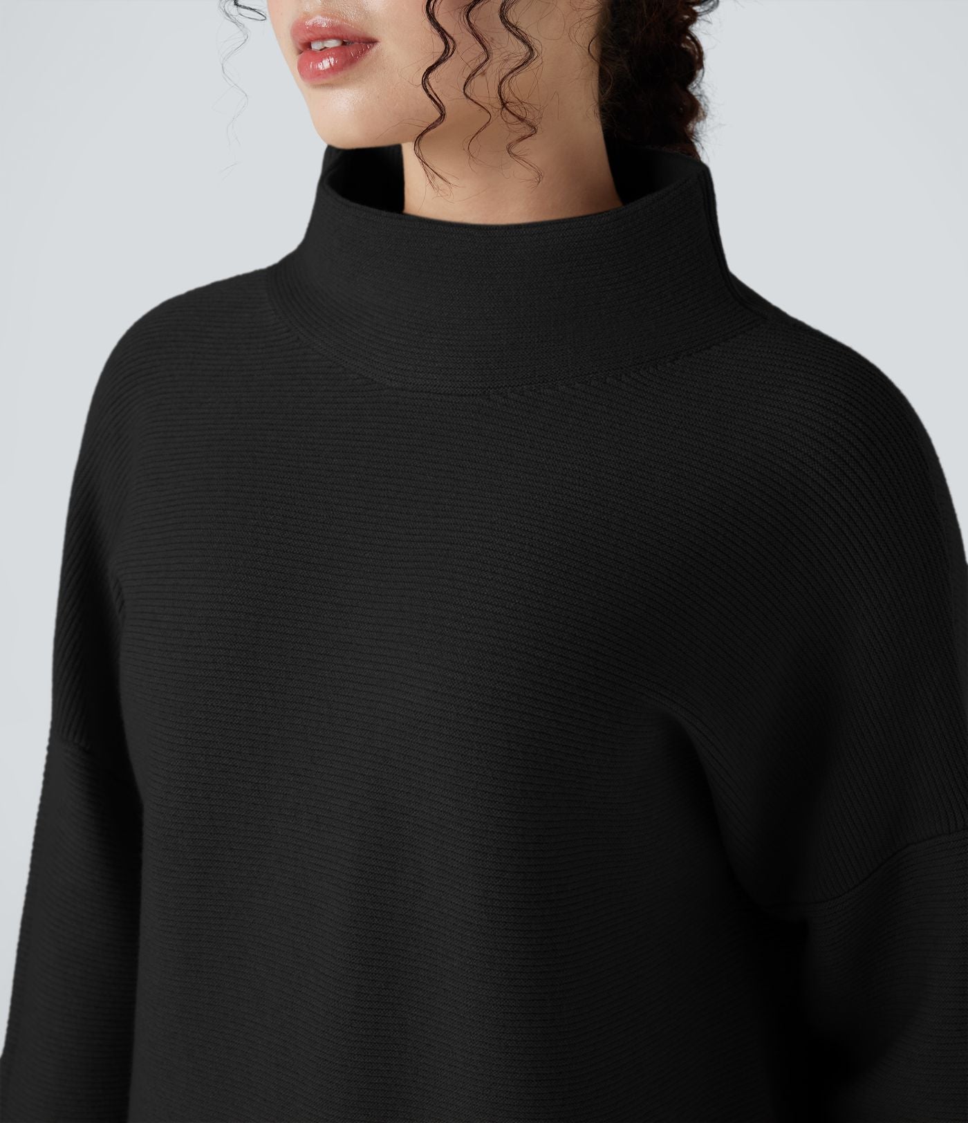 Pull casual col cheminée manches longues