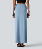 Jupe crayon longue taille haute effet frais InstantCool avec fronces