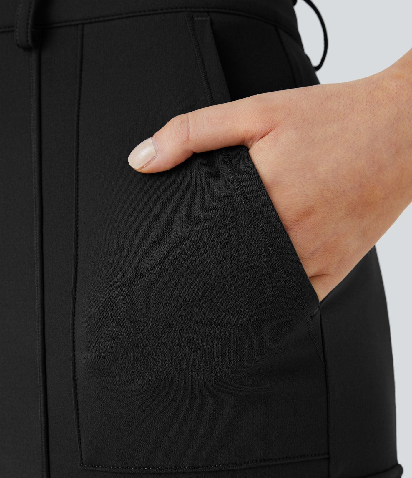 Pantalon cargo ajusté uni taille haute DayStretch avec poches zippées