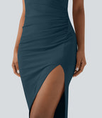 Robe moulante SoftlyZero™ Airy croisée froncée laçage effet frais InstantCool, bonnets E-G, protection solaire UPF50+