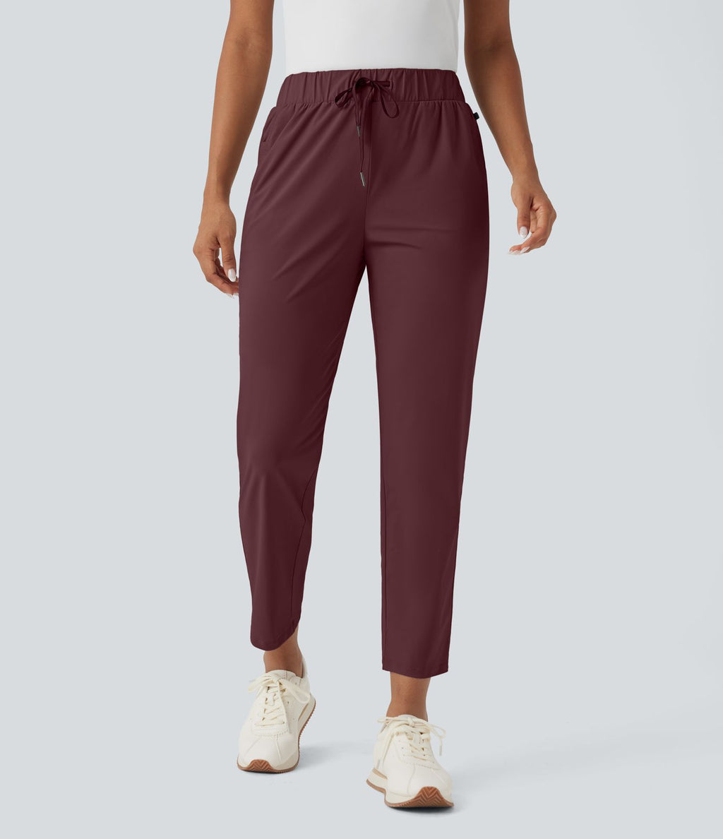 Pantalon golf fuselé taille haute cordon poches séchage rapide - Poche tee de golf