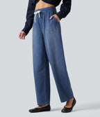 Jean barrel Halara Flex™ taille mi-haute avec cordon de serrage et poches
