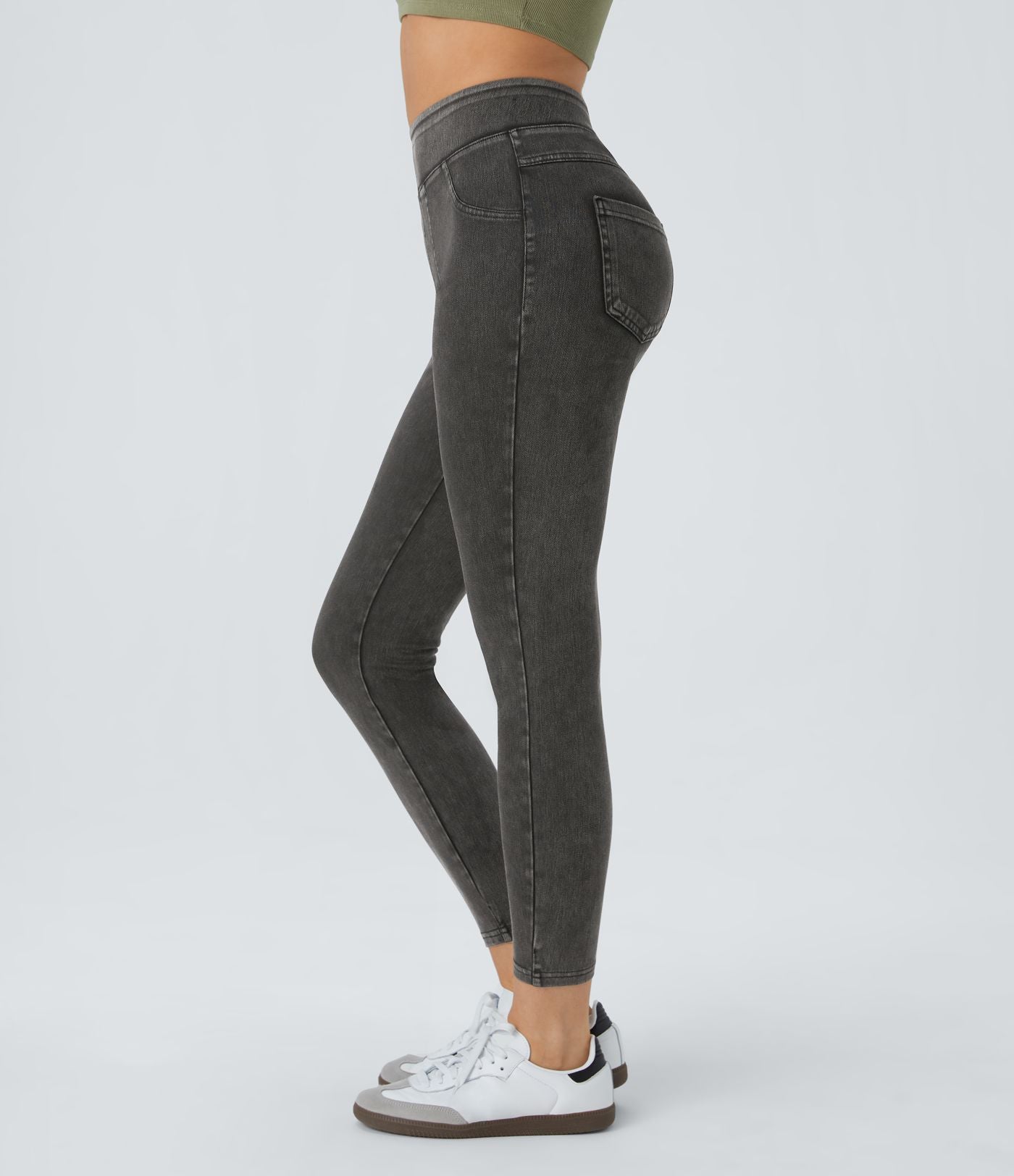 Halara Flex™ Jegging Casual Taille Haute Tricot Extensible Poche Latérale Arrière