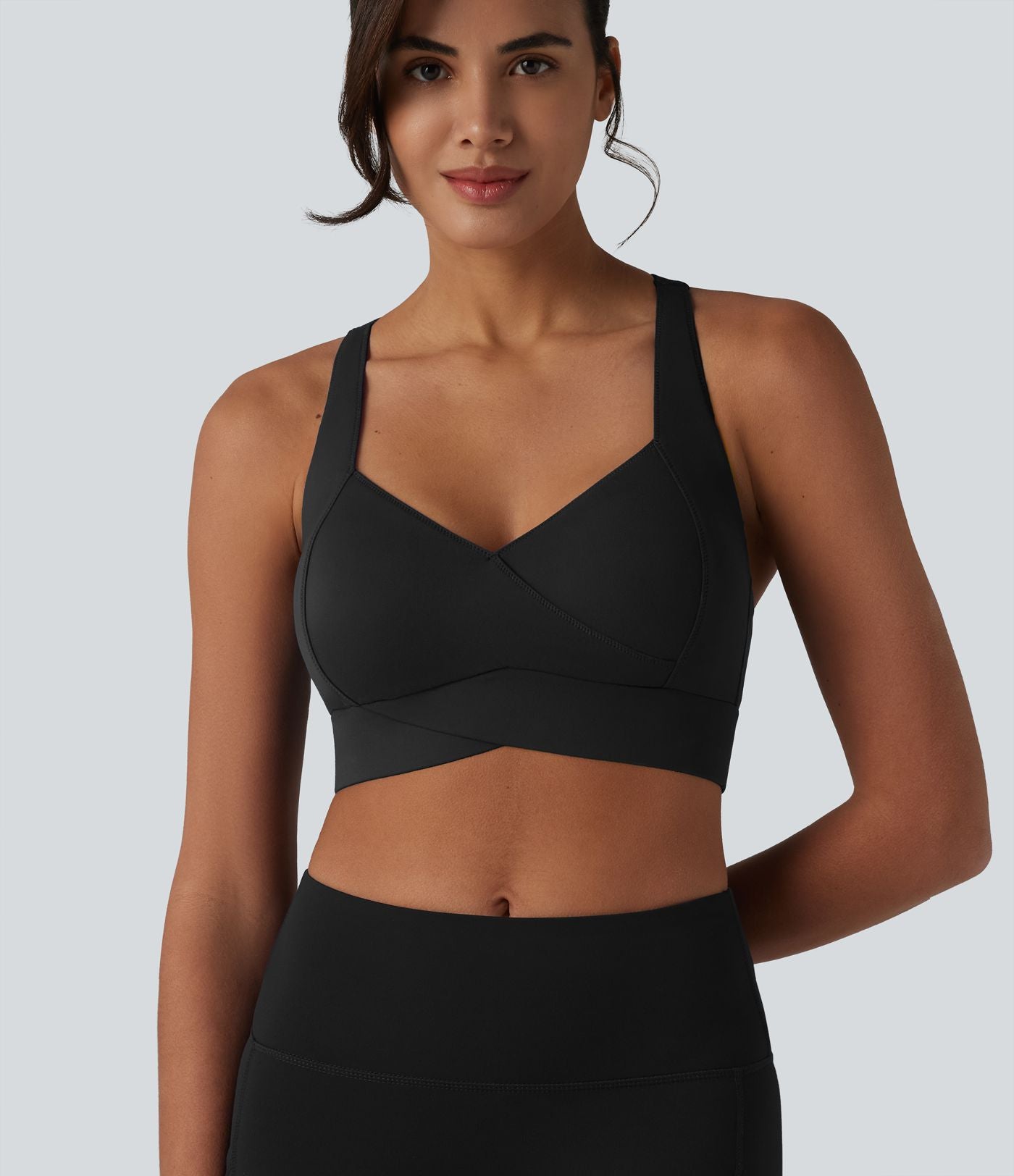 Brassière de sport SoftlyZero™ Plush maintien léger dos nu avec découpes et brassière intégrée