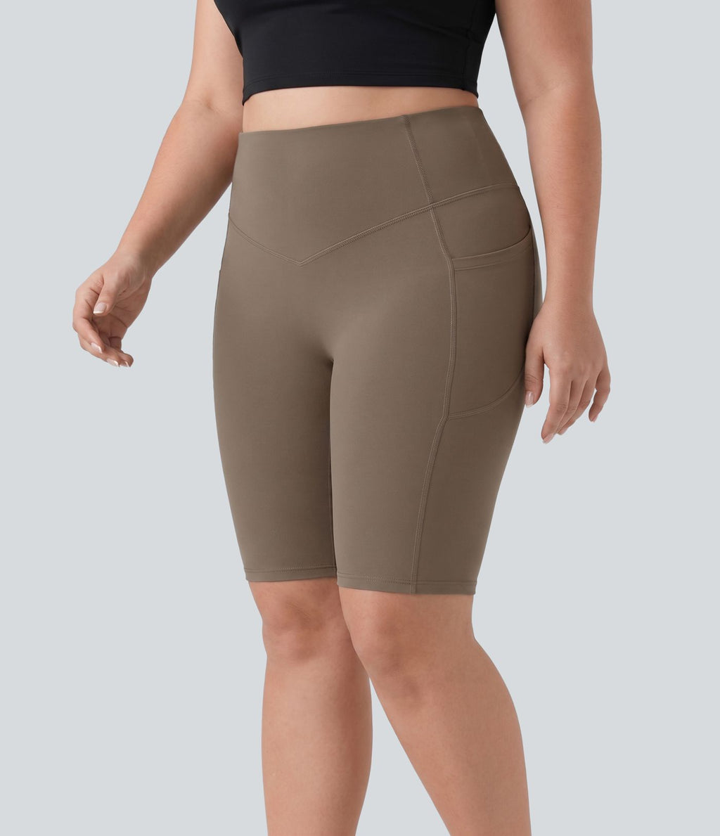 Short cycliste d’entraînement 23cm grande taille Halara UltraSculpt™ taille haute gainant effet liftant fessiers avec poches