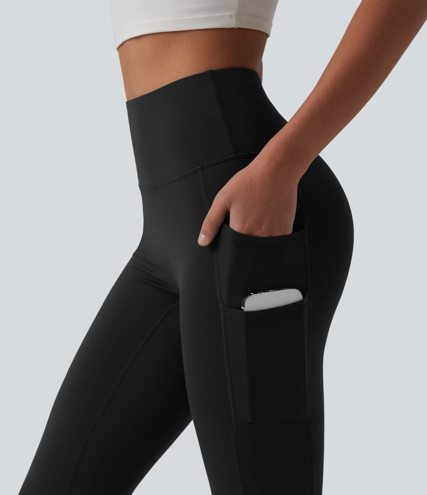 Legging de yoga corsaire SoftlyZero™ taille haute avec poches - UPF50+