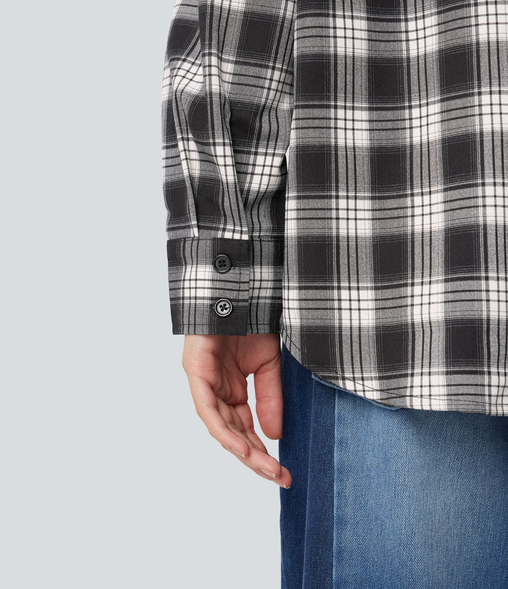Chemise à carreaux coupe décontractée avec poche