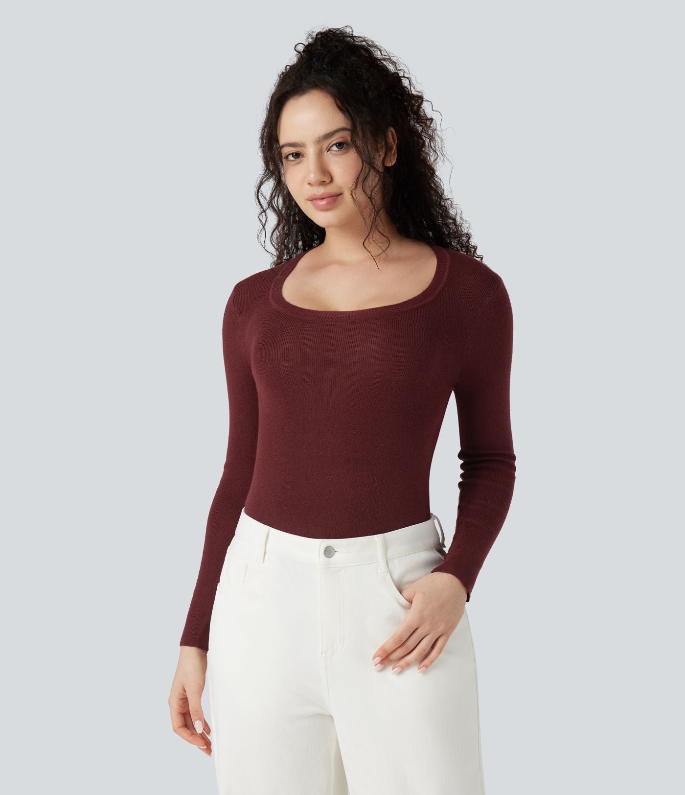 Pull col U manches longues